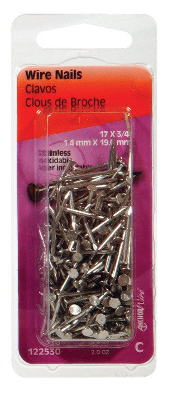 HILLMAN 17 Ga. X 3/4 in. L Stainless Steel Wire Nails 2 oz