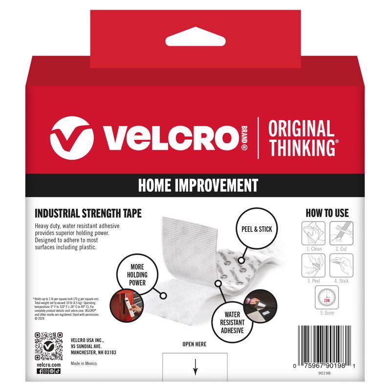 VELCRO Brand Industrial Strength Large Nylon Hook and Loop Fastener 180 in. L