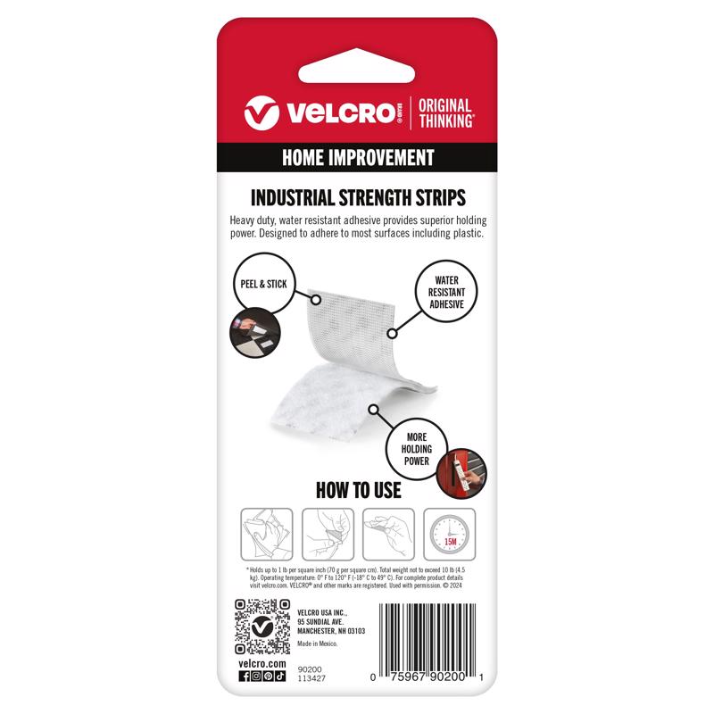 VELCRO Brand Industrial Strength Small Nylon Hook and Loop Fastener 4 in. L 2 pk