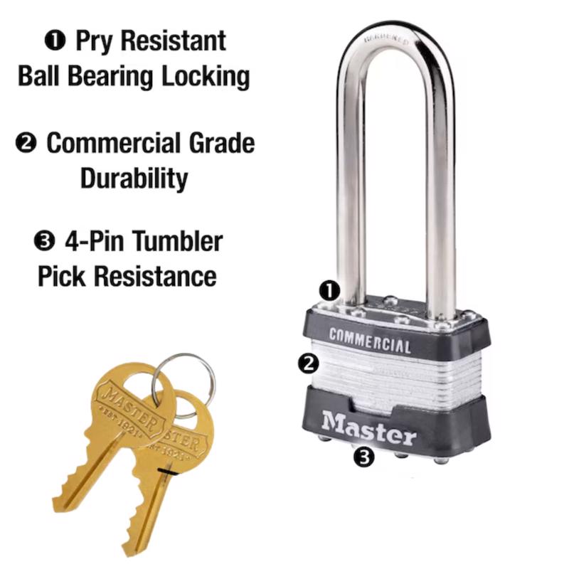 Master Lock 1-5/16 in. H X 1 in. W X 1-3/4 in. L Steel Double Locking Exterior Padlock