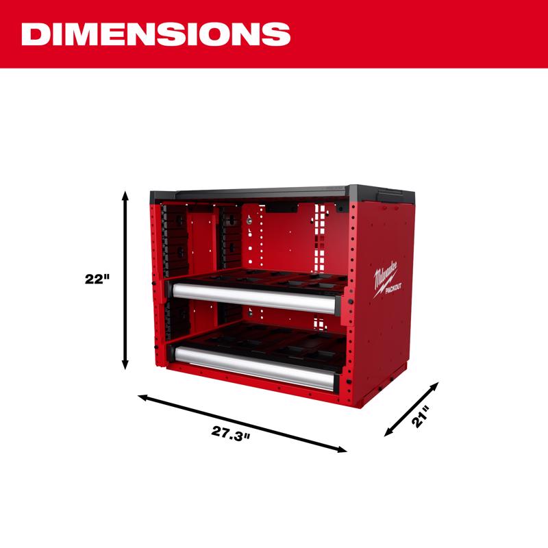 Milwaukee Packout 22 in. H X 27.3 in. W X 21 in. D Steel Rack Drawer