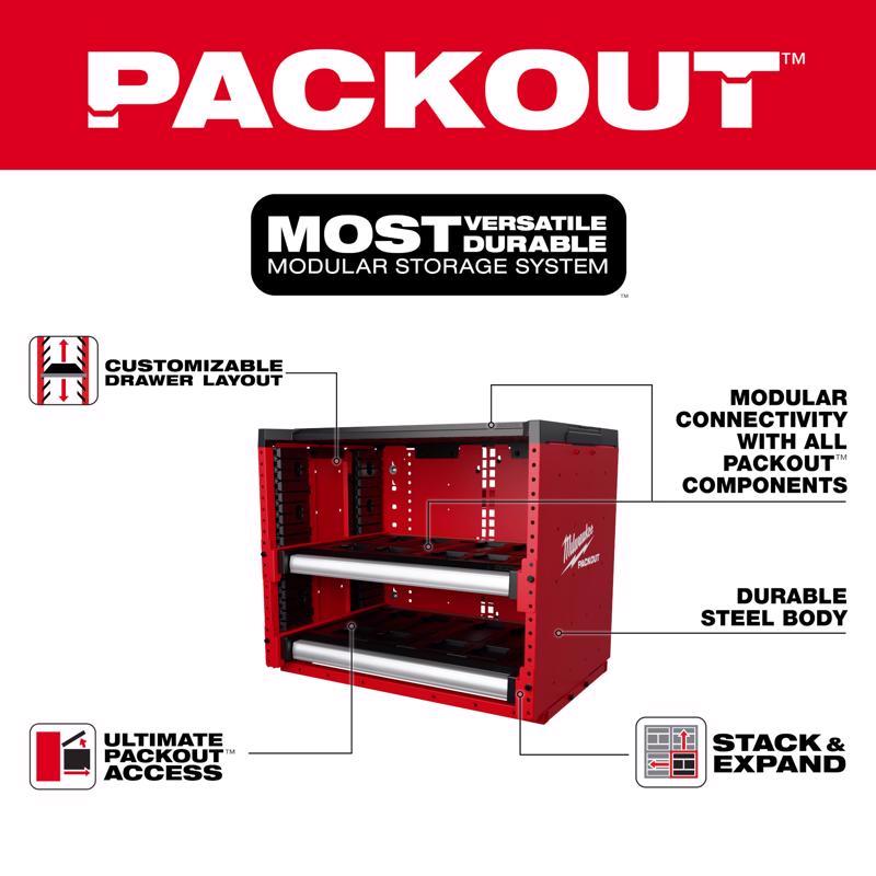 Milwaukee Packout 22 in. H X 27.3 in. W X 21 in. D Steel Rack Drawer