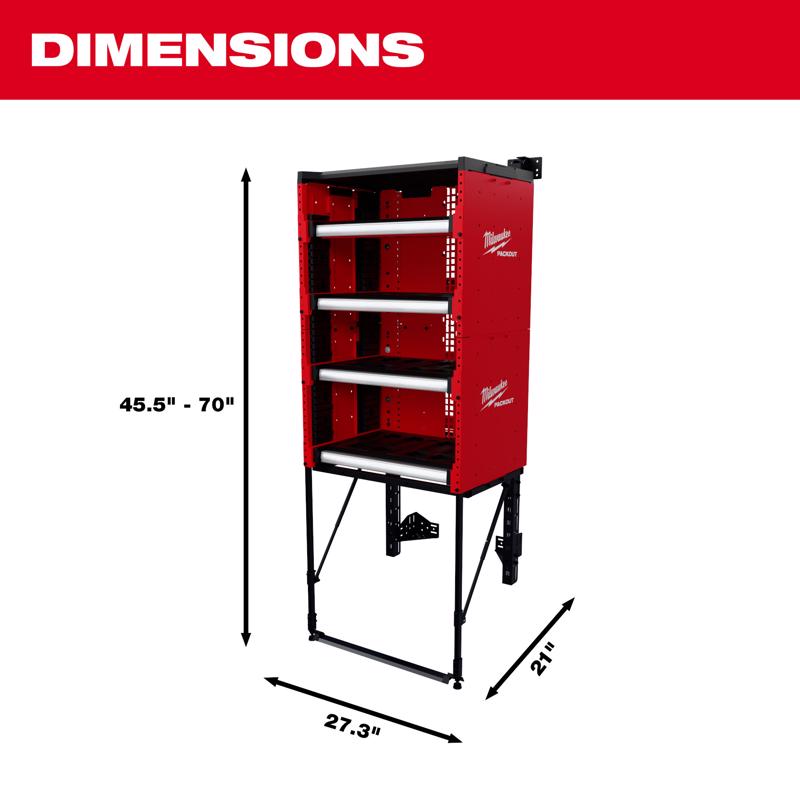 Milwaukee Packout 63 in. H X 27.3 in. W X 21 in. D Steel Rack Kit