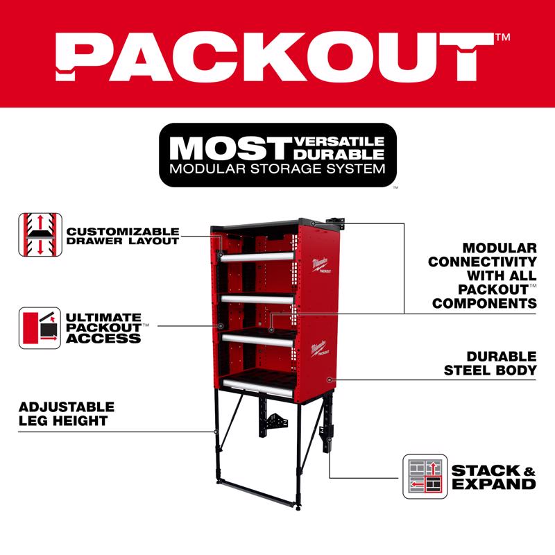 Milwaukee Packout 63 in. H X 27.3 in. W X 21 in. D Steel Rack Kit