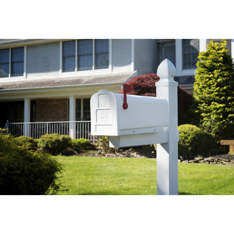 Architectural Mailboxes Parsons Classic Plastic Post Mount White Mailbox