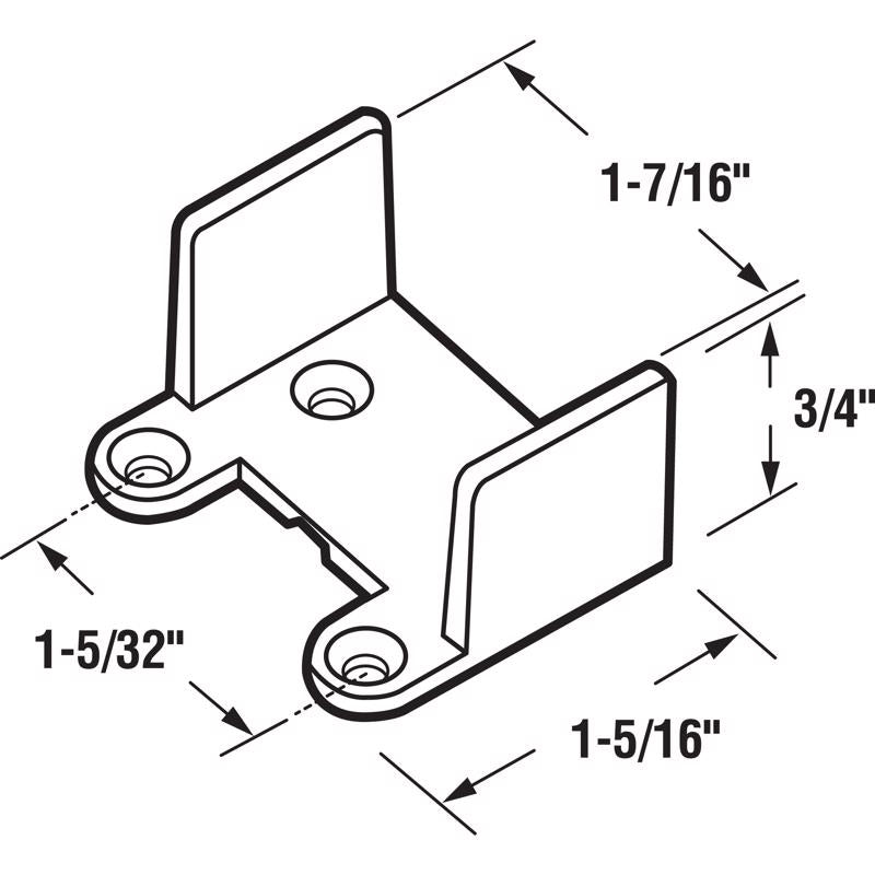 Prime-Line 1-5/16 in. L White Plastic Sliding Door Guide