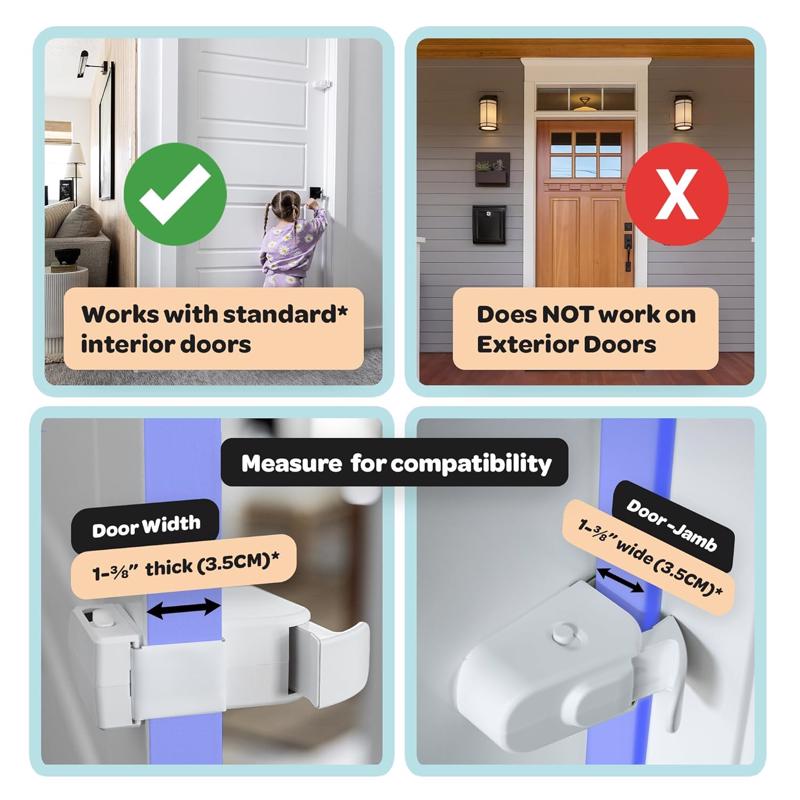 SnapPower HugLock White ABS/TPR Door Lock
