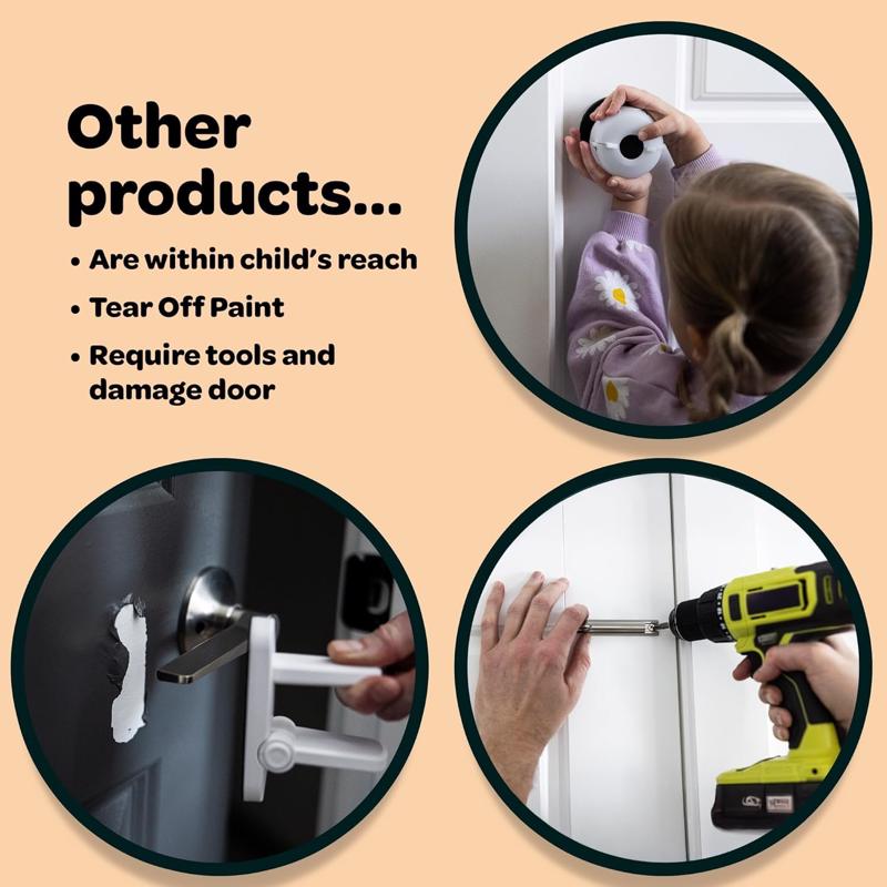 SnapPower HugLock White ABS/TPR Door Lock