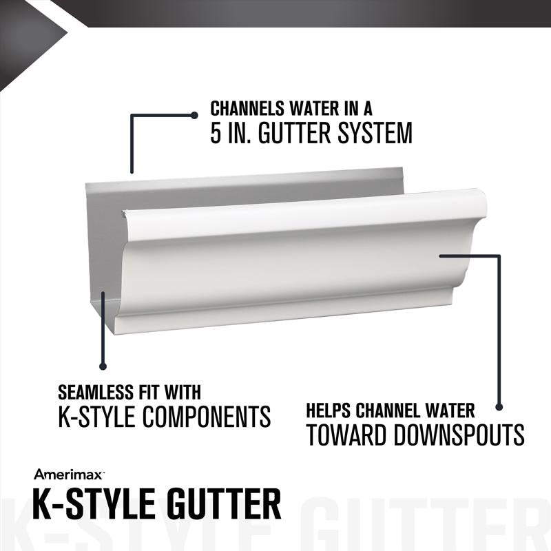 Amerimax 3.5 in. H X 5 in. W X 48 in. L White Aluminum K Box Gutter