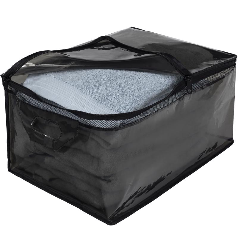 Hefty Large Black/Clear Flexible Tote w/Handle Stackable