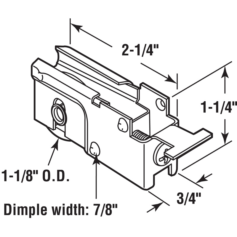 Prime-Line 1-1/8 in. D X 0.75 in. L Steel Roller Assembly