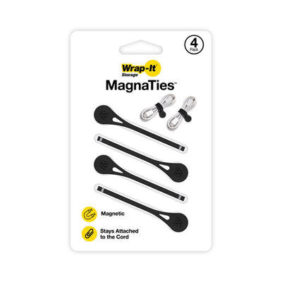 Wrap-It MagnaTies 0.33 in. L Black Silicone Cord Organizer