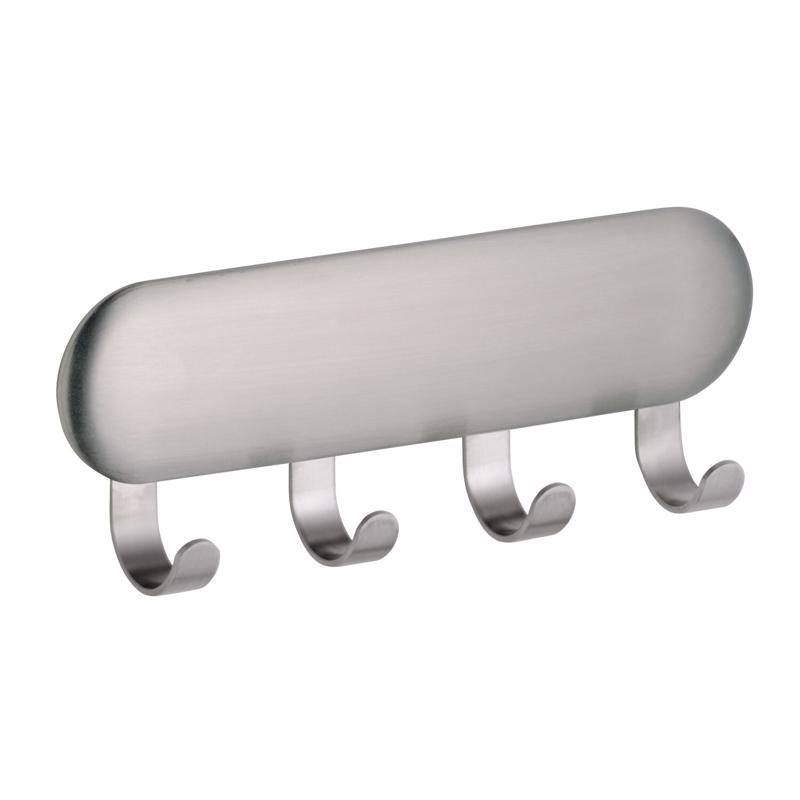 iDesign 4 Hook Brushed Stainless Steel Storage Hook/Strap