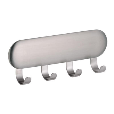 iDesign 4 Hook Brushed Stainless Steel Storage Hook/Strap