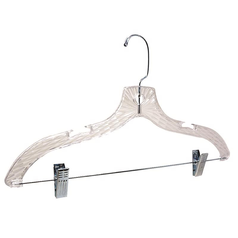 ClosetSelect Plastic Clear Suit Hanger with Clips