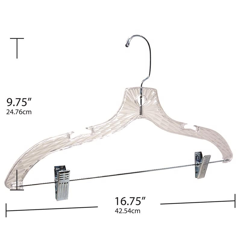 ClosetSelect Plastic Clear Suit Hanger with Clips