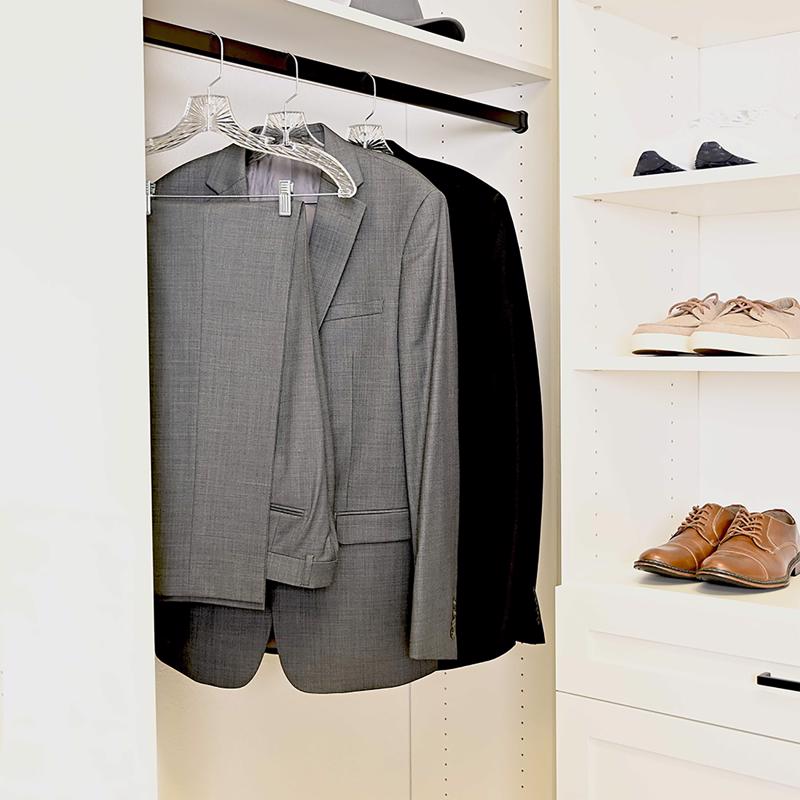 ClosetSelect Plastic Clear Suit Hanger with Clips