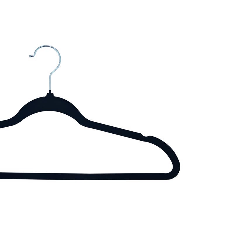 ClosetSelect 9.12 in. H X 17.2 in. W Plastic Black Flocked Hanger 5 pk