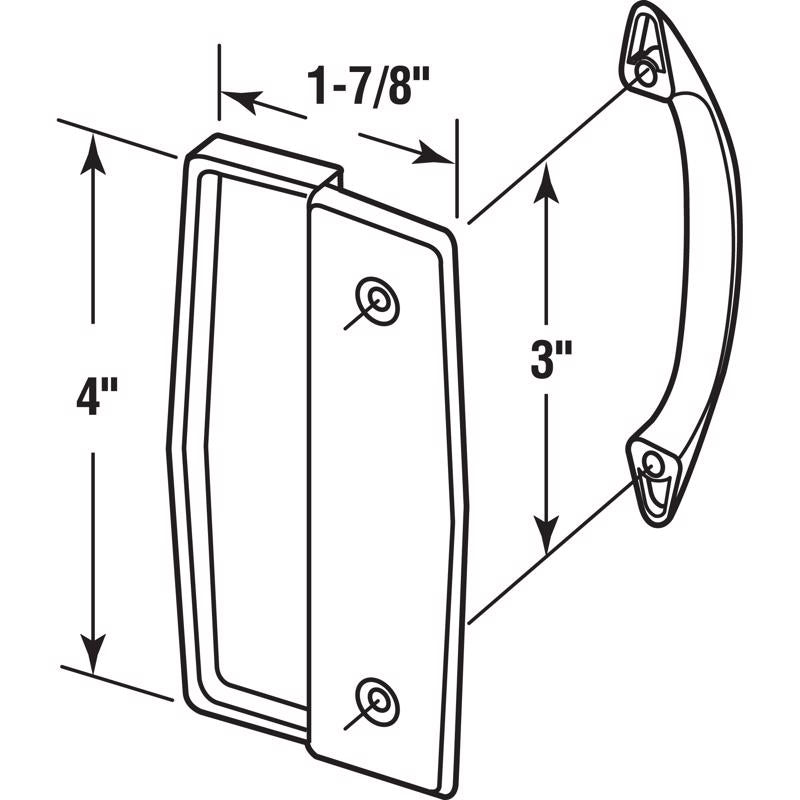 Prime-Line 1.875 in. L Black Plastic Sliding Door Edge Pull