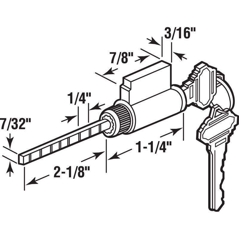 Prime-Line Metal Indoor and Outdoor Key Lock Cylinder