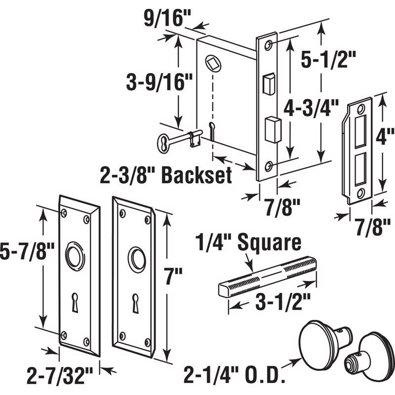 Prime-Line Black Metal Deadbolt Thick Door Kit