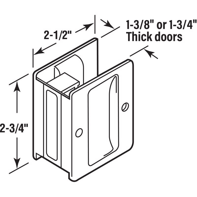 Prime-Line 2.75 in. L Satin Nickel Black Brass Door Pull