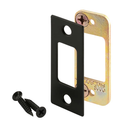 Prime-Line 2.75 in. H X 1.13 in. L Black Steel Deadbolt Strike