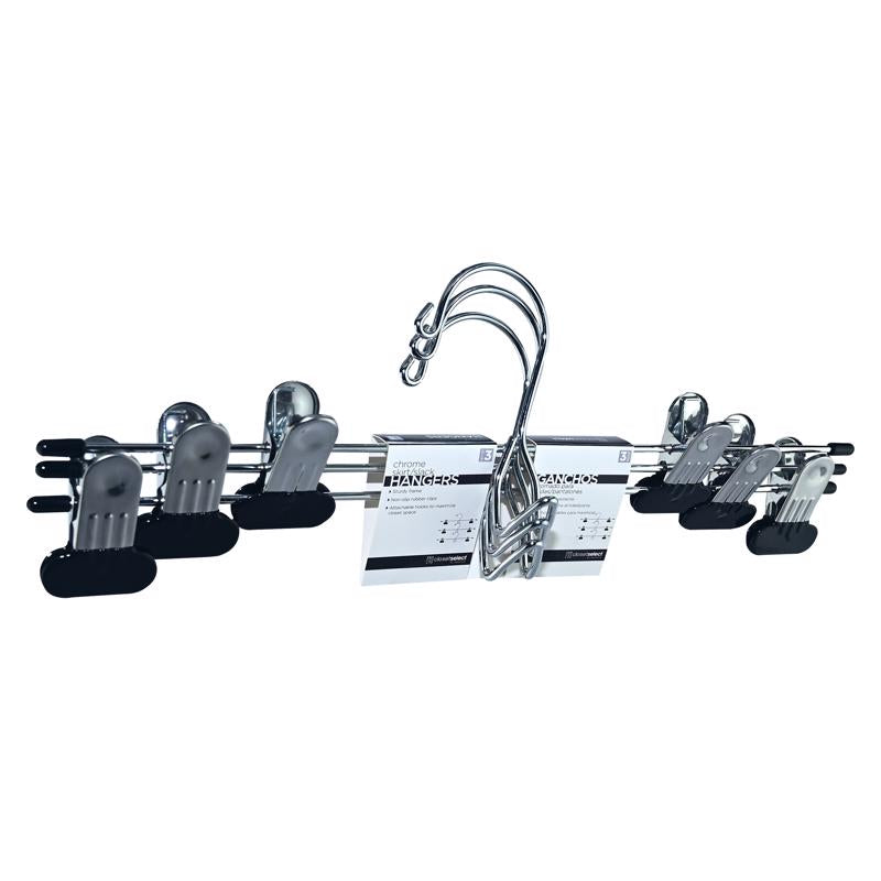 ClosetSelect Metal Silver Skirt/Slack Hanger 3 pk
