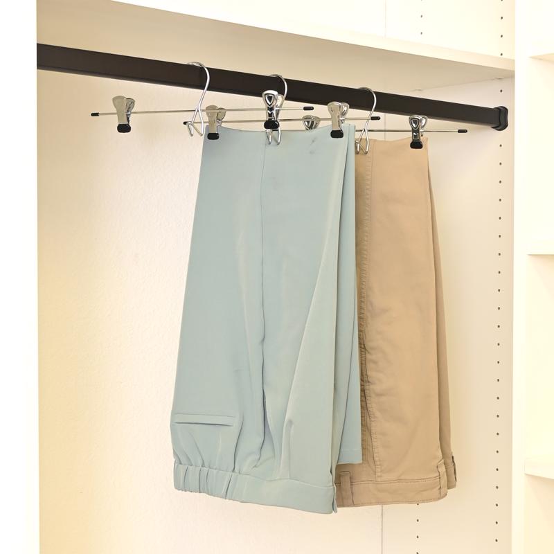 ClosetSelect Metal Silver Skirt/Slack Hanger 3 pk