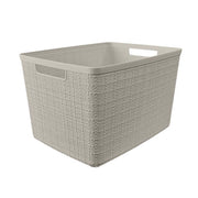 Curver Large 18 L Beige Woven Basket 9.1 in. H X 14.2 in. W X 11 in. D Stackable