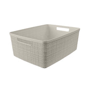 Curver Medium 12 L Beige Woven Basket 5.7 in. H X 13.9 in. W X 10.7 in. D Stackable
