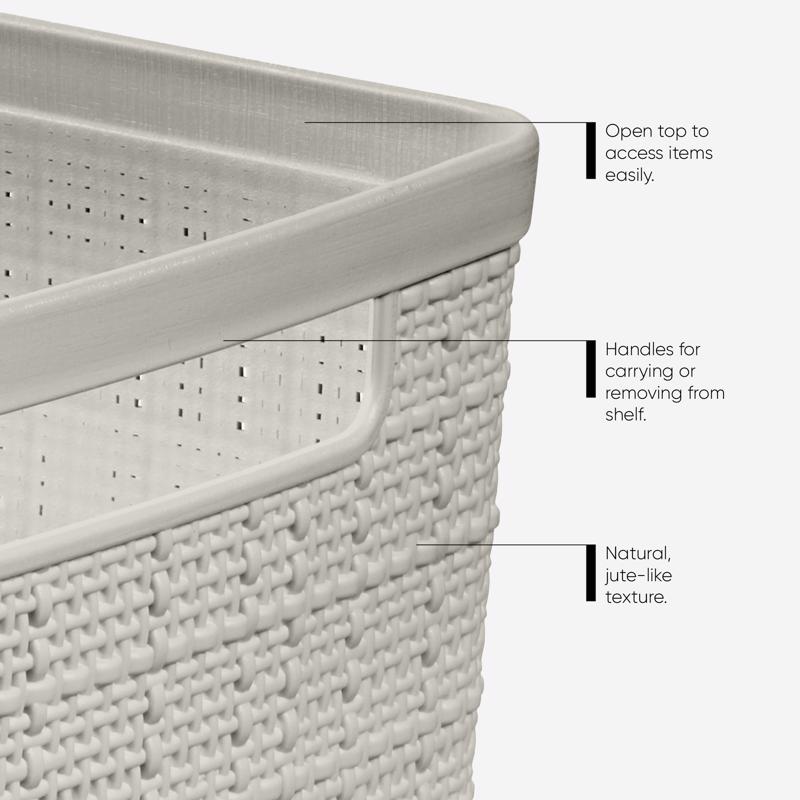 Curver Slim 6.8 L Beige Woven Basket 5.7 in. H X 13.6 in. W X 6.7 in. D Stackable