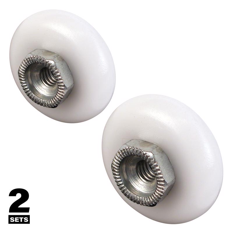 Prime-Line 7/8 in. D White Nylon/Steel Shower Door Roller 4 pk