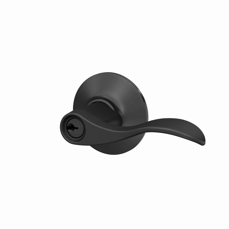 Schlage Accent Matte Black Keyed Entry Lever 1.75 in.