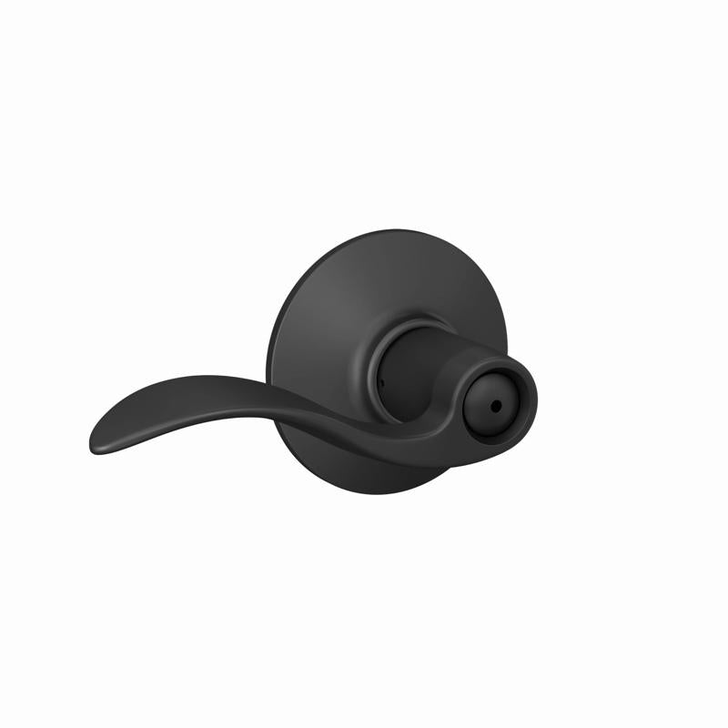 Schlage Accent Matte Black Privacy Lock 1.75 in.