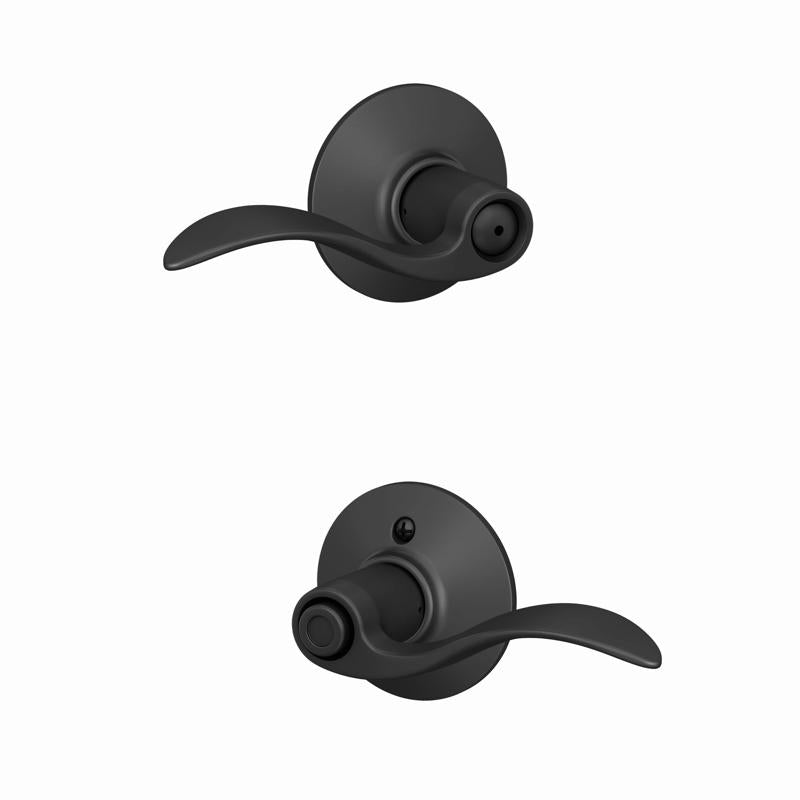 Schlage Accent Matte Black Privacy Lock 1.75 in.