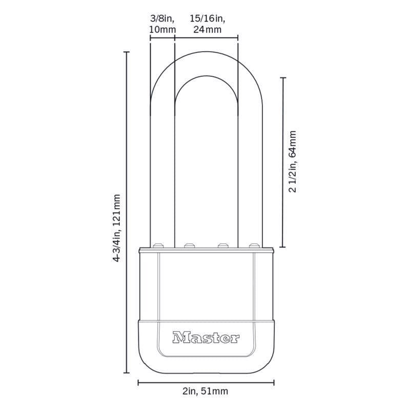 Master Lock Elite 2 in. W X 4.75 in. L Laminated Steel 5-Pin Cylinder Padlock