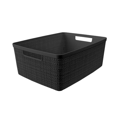 Curver Medium 12 L Black Woven Basket 5.7 in. H X 10.7 in. W X 13.9 in. D
