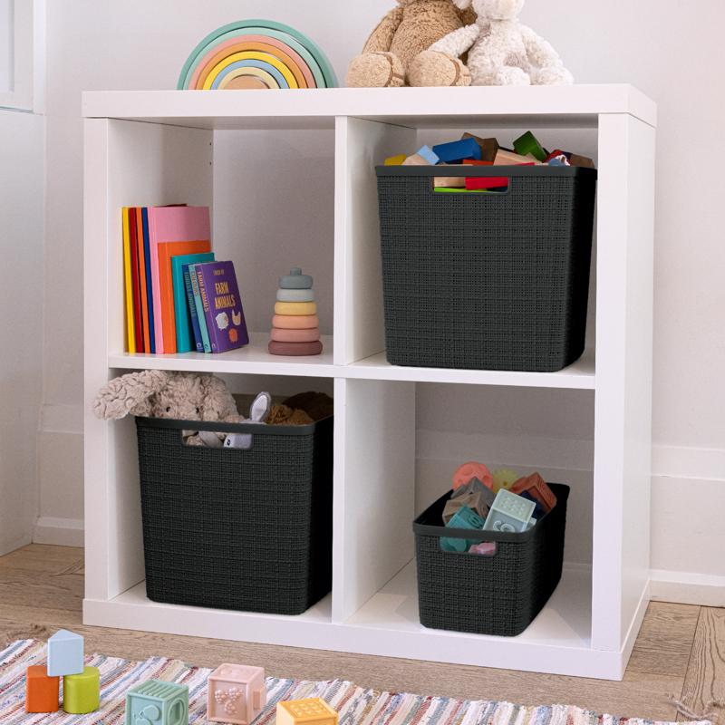 Curver Medium 12 L Black Woven Basket 5.7 in. H X 10.7 in. W X 13.9 in. D