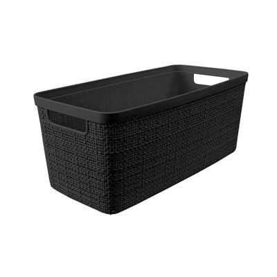 Curver Slim 6.8 L Black Woven Basket 5.7 in. H X 6.7 in. W X 13.6 in. D