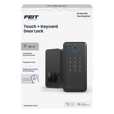 Feit Electric Matte Black Metal Electric Touch Screen Entry Lock