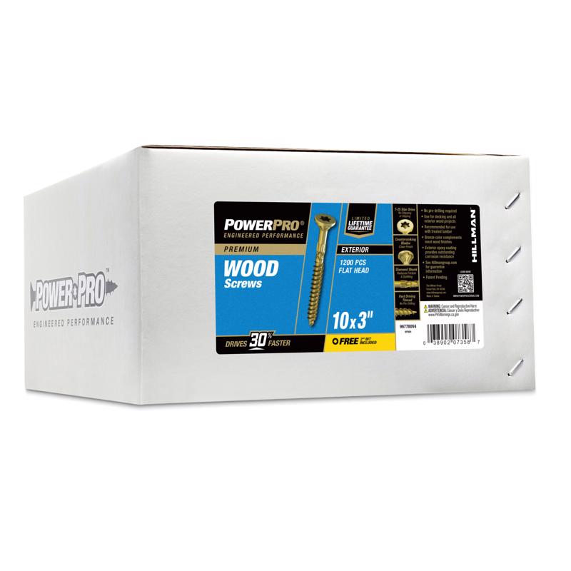 Power Pro No. 10 Ga. X 3 in. L Bronze Star Flat Head Deck Screws