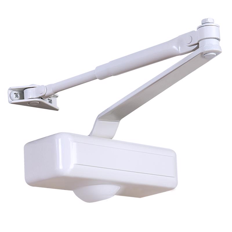Tell Powder Coated White Aluminum/Steel Hydraulic Door Closer Grade 1