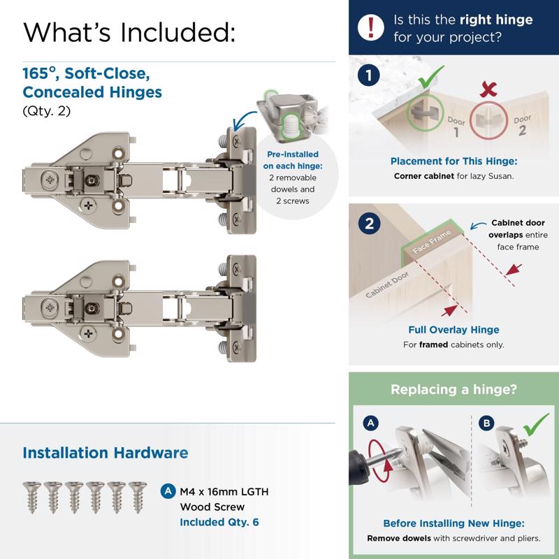 Amerock 5-5/8 in. W X 2-9/16 in. L Steel Cabinet Hinge