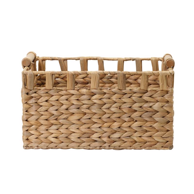 Zenna Home 13.5 in. L X 10.5 in. W X 7.5 in. H Beige/Brown Woven Basket