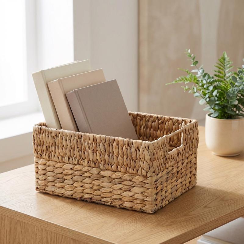 Zenna Home 6 in. L X 9 in. W X 12 in. H Beige/Brown Woven Basket