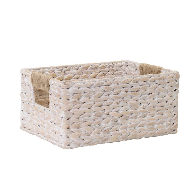 Zenna Home 6 in. L X 12 in. W X 9 in. H White Woven Basket