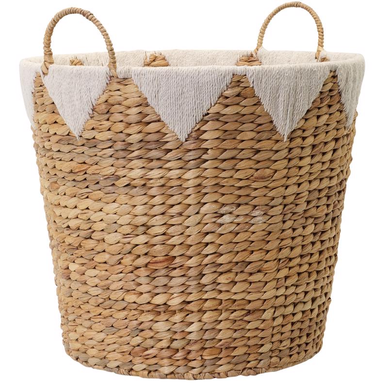 Zenna Home 16 in. L X 16 in. W X 16.5 in. H Beige/Brown Woven Basket