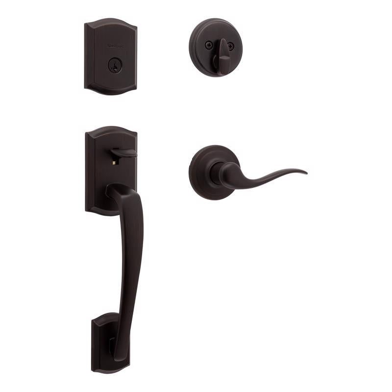 Kwikset Prescott Venetian Bronze Entry Handleset 1.75 in.