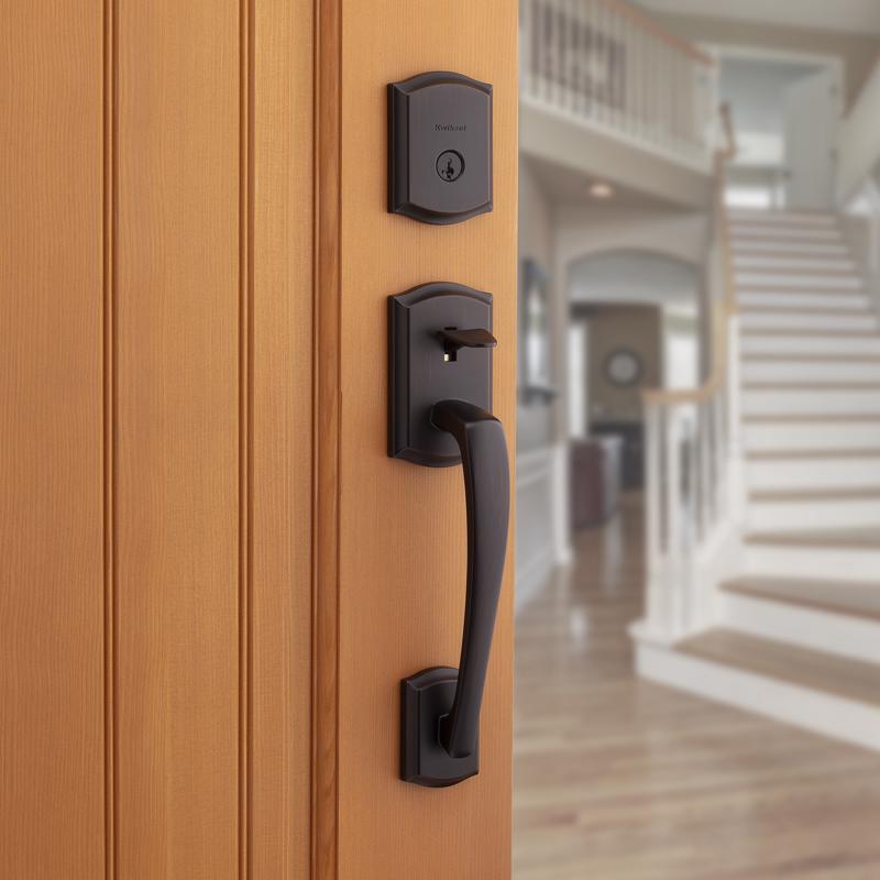 Kwikset Prescott Venetian Bronze Entry Handleset 1.75 in.